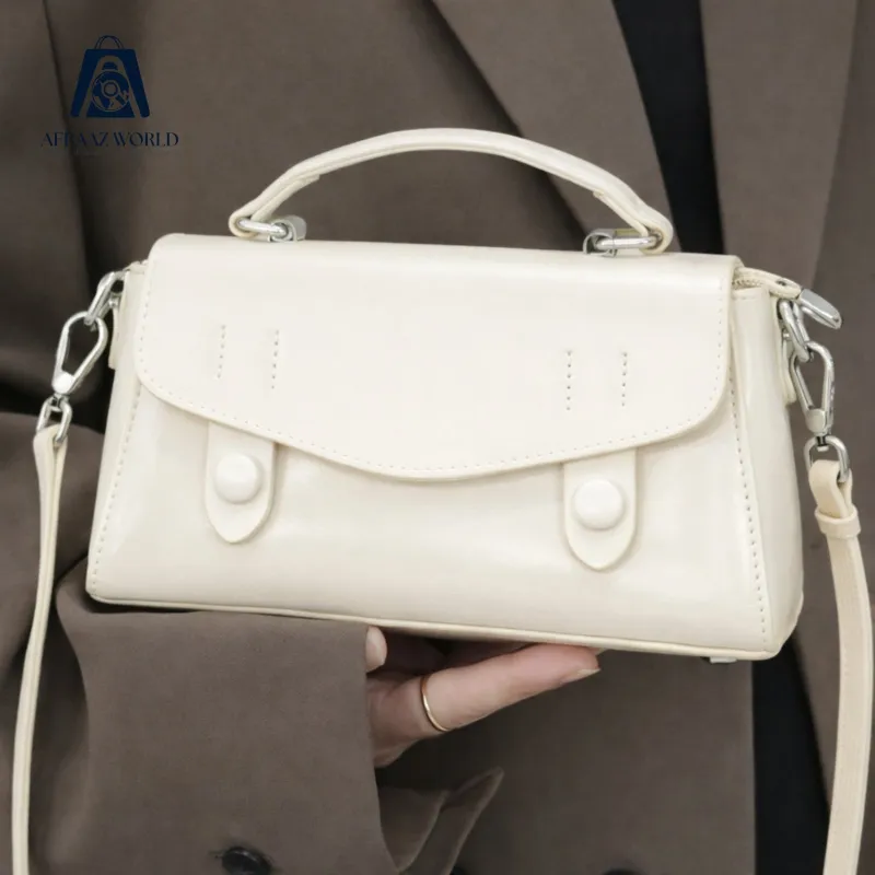 Pastel Blue Mini Satchel Bag with Top Handle & Crossbody Strap